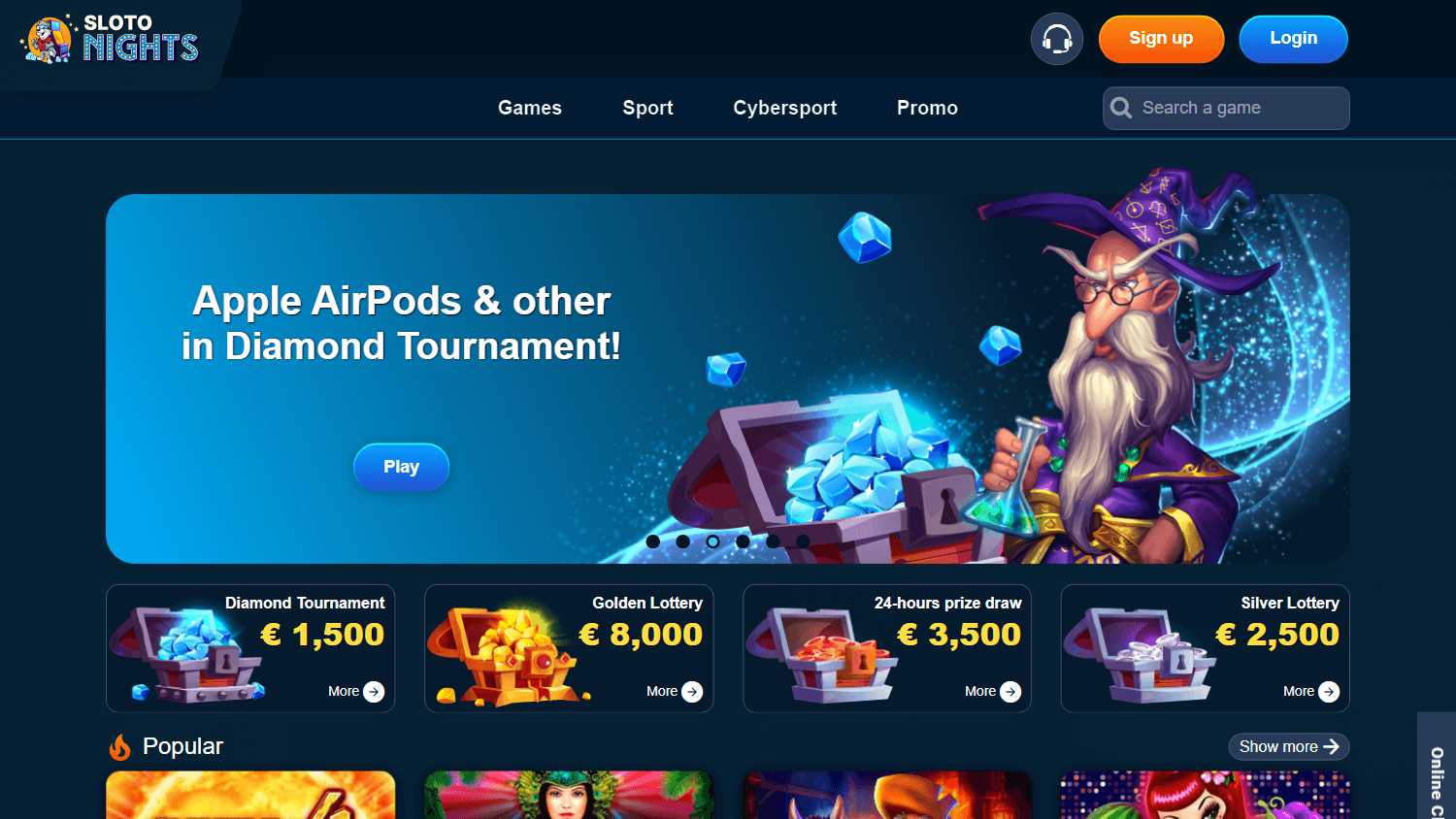 Sloto Nights Casino Desktop screenshot